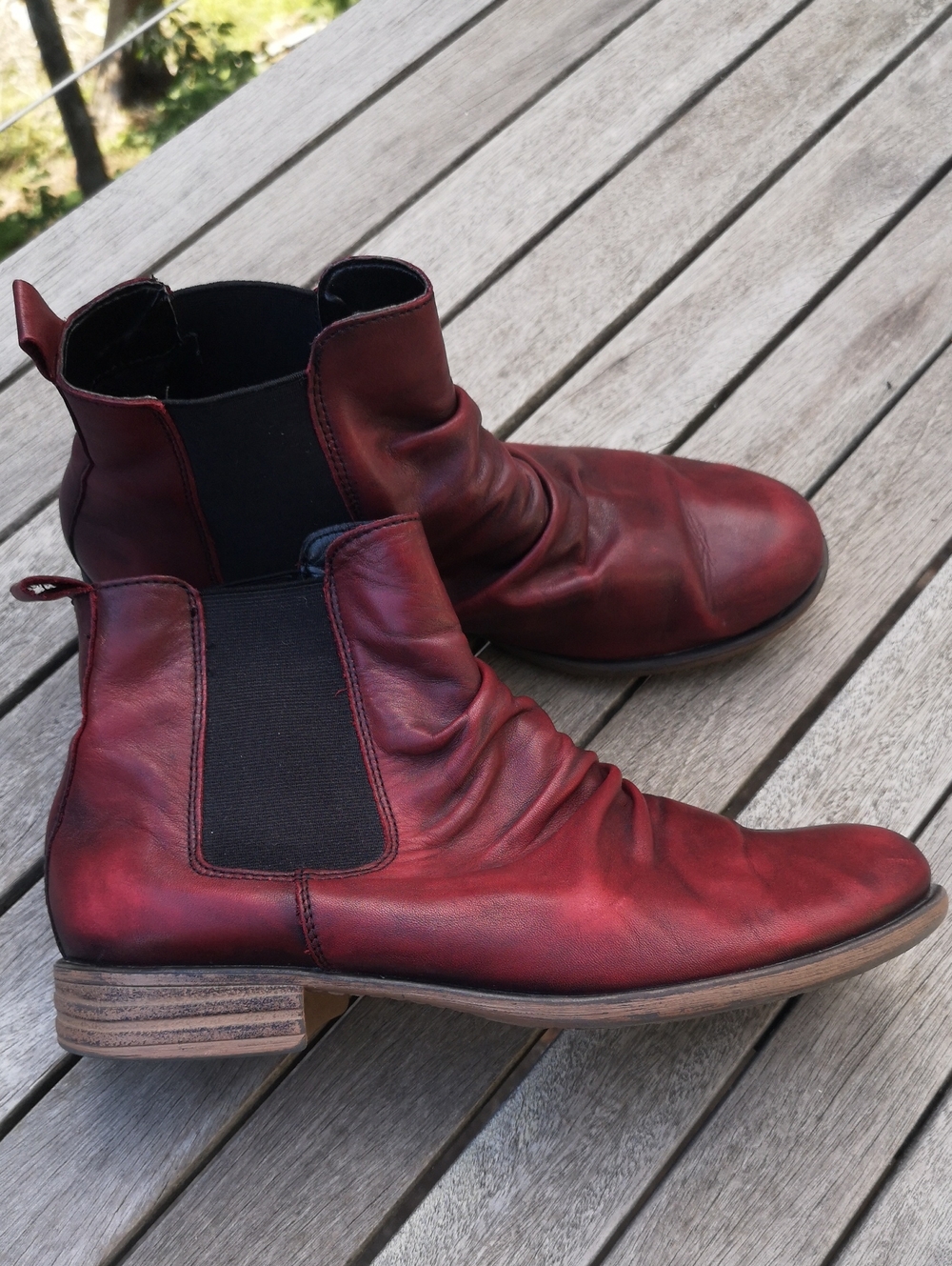 Remonte burgundy leather ankle boots